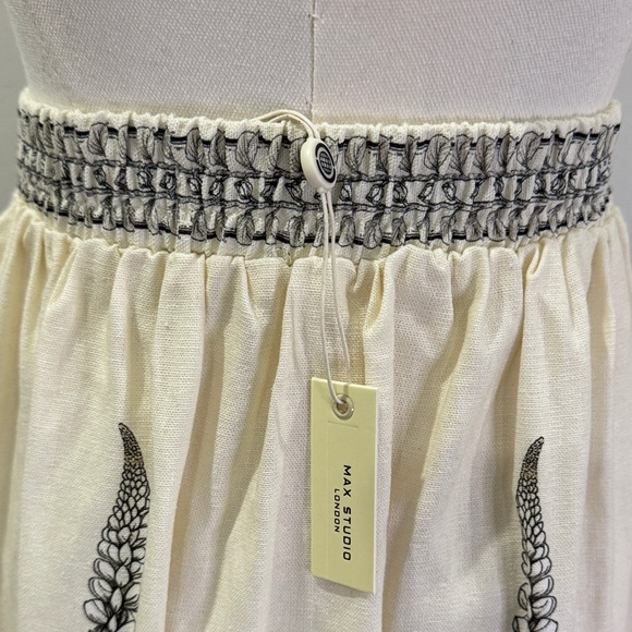 NWT Max Studio London Linen Blend Floral Midi Skirt | Size L - Picture 4 of 12